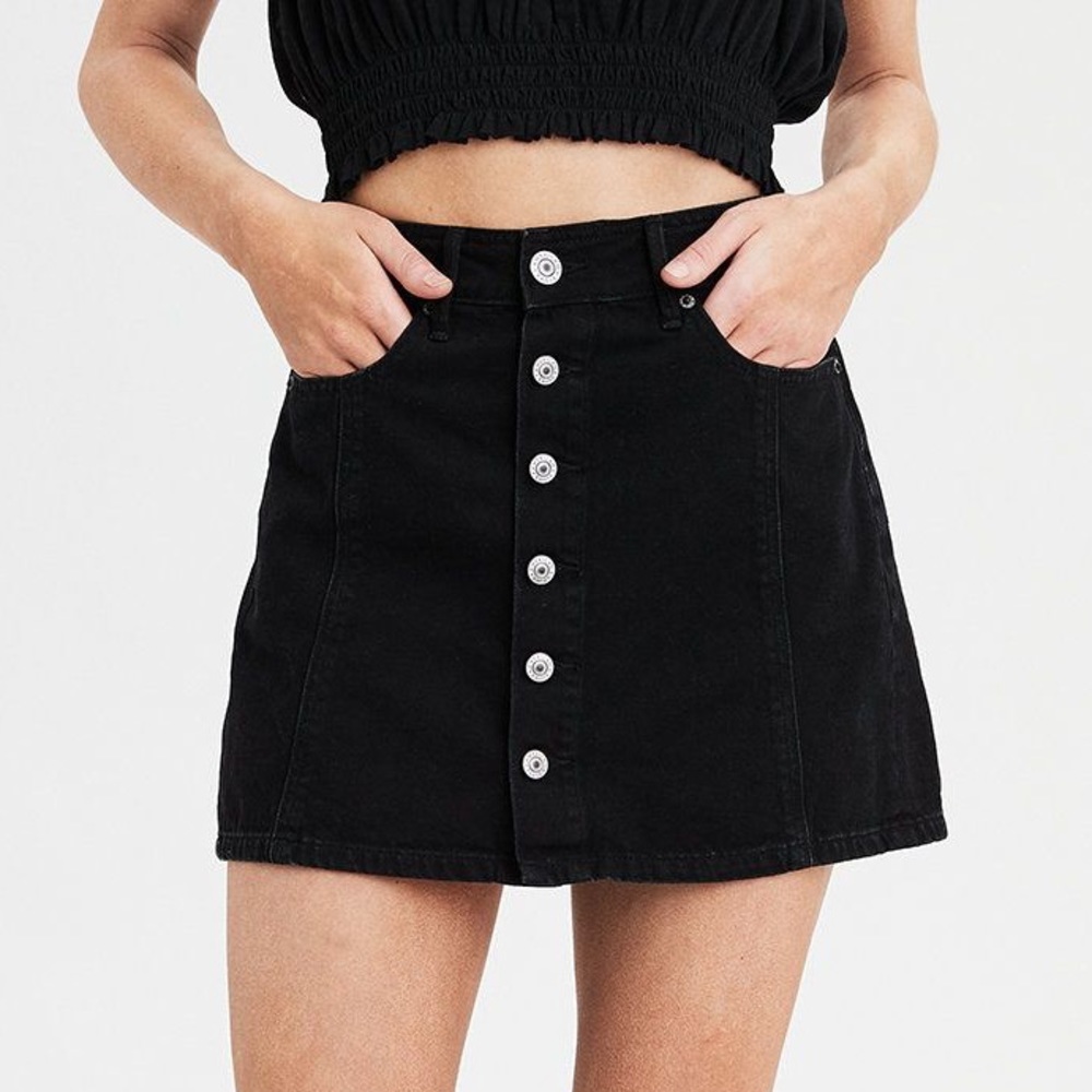 American Eagle Black Denim Skirt